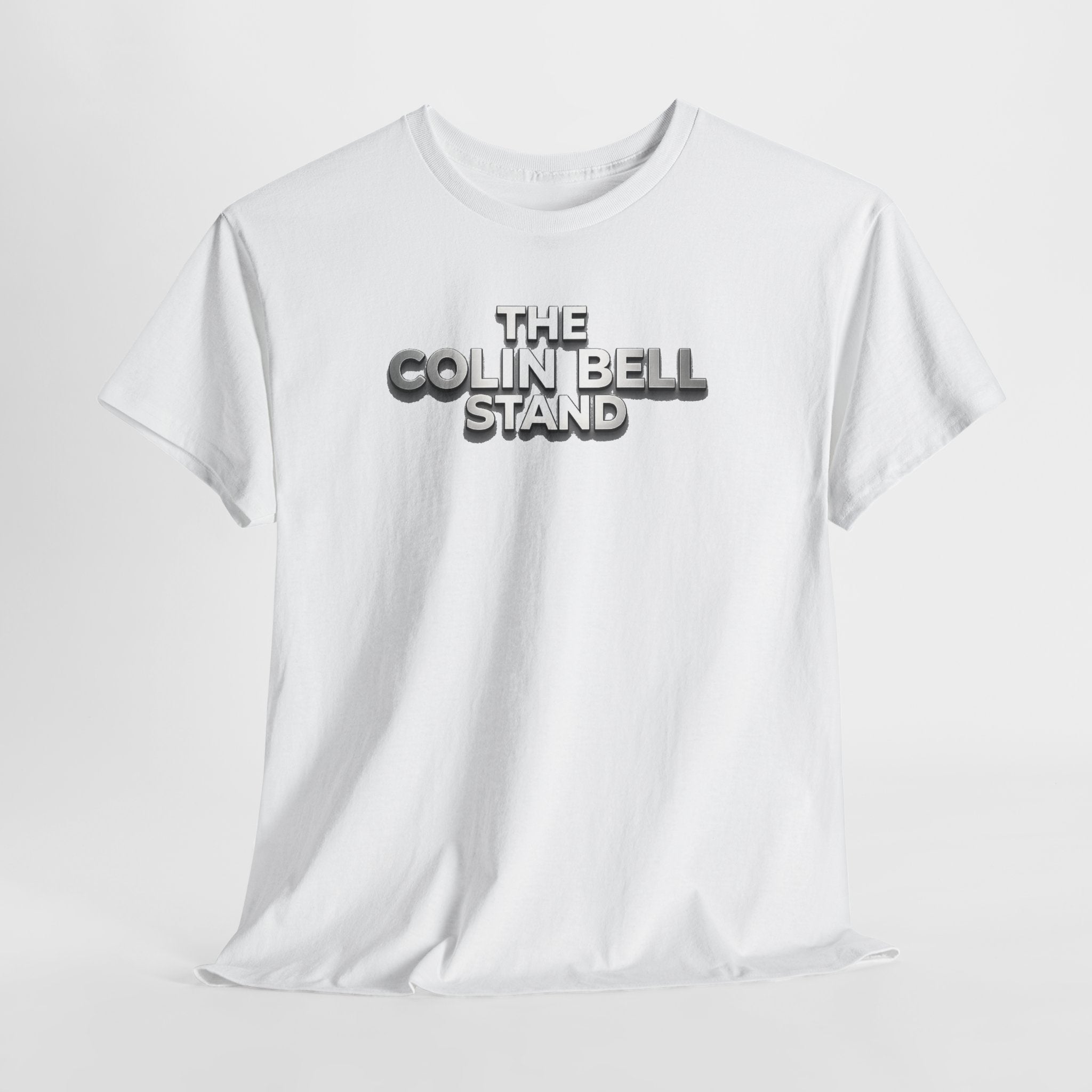 T-Shirt — “The Colin Bell Stand” Retro Chrome Text Tee