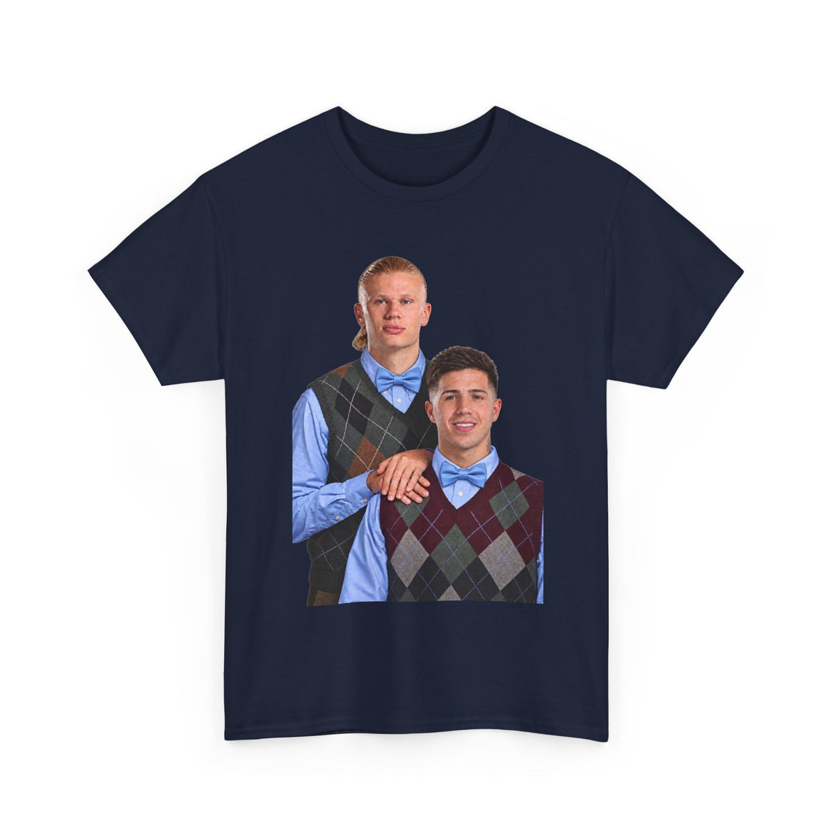 Haaland and Enzo Geek Cotton T-Shirt — Two Guys in Argyle Sweater Vests