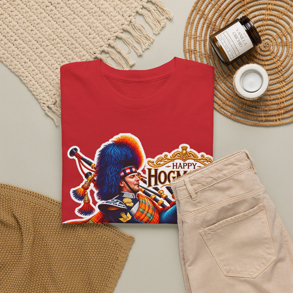 Hogmanay Bagpiper T‑Shirt — Happy Hogmanay Scottish New Year Tee