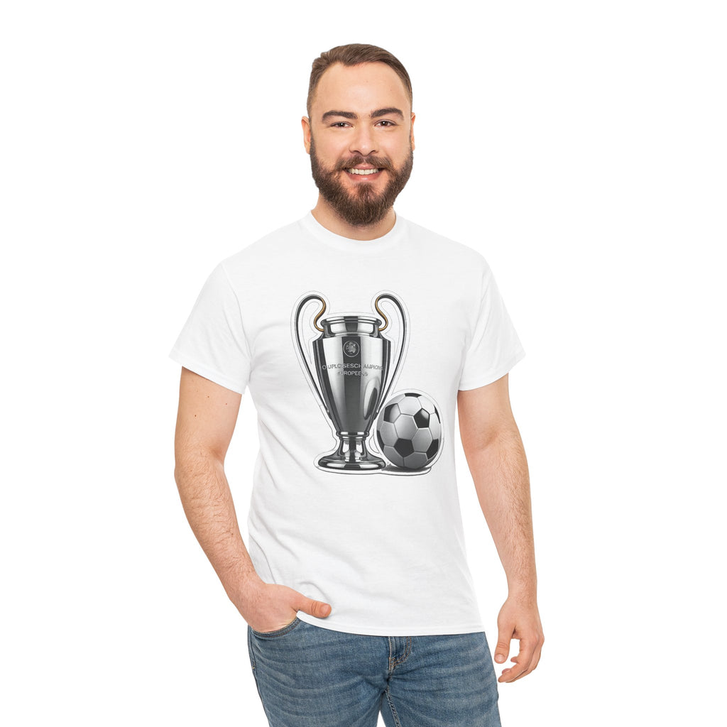 European Cup / Champions League Trophy & Ball Graphic Cotton T-Shirt