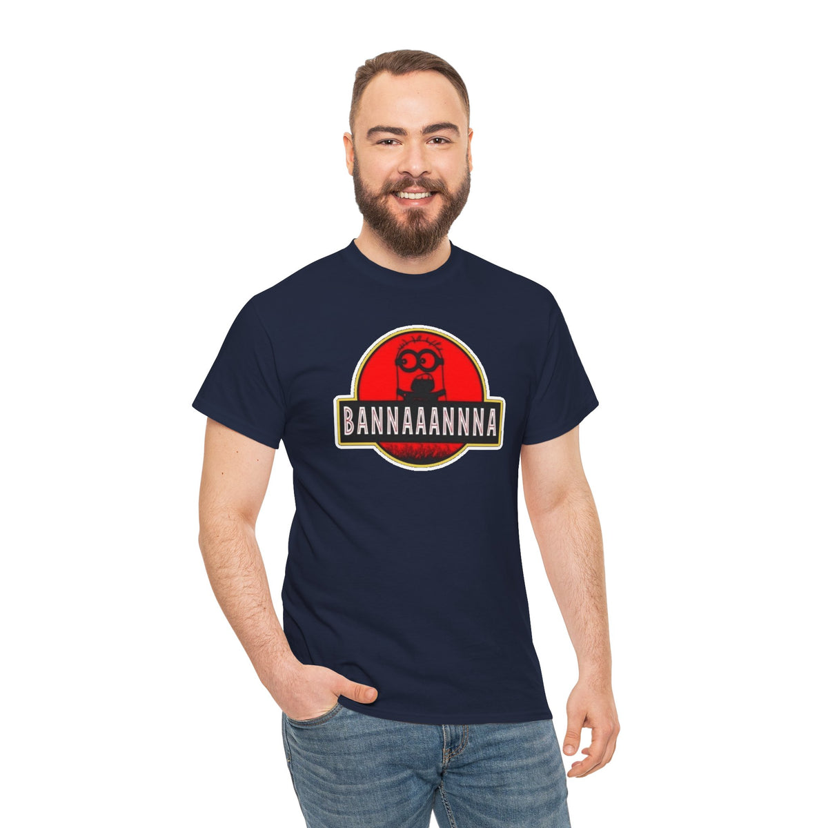 Bannaaannna Graphic Tee — Retro Red Logo Funny Banana Shirt