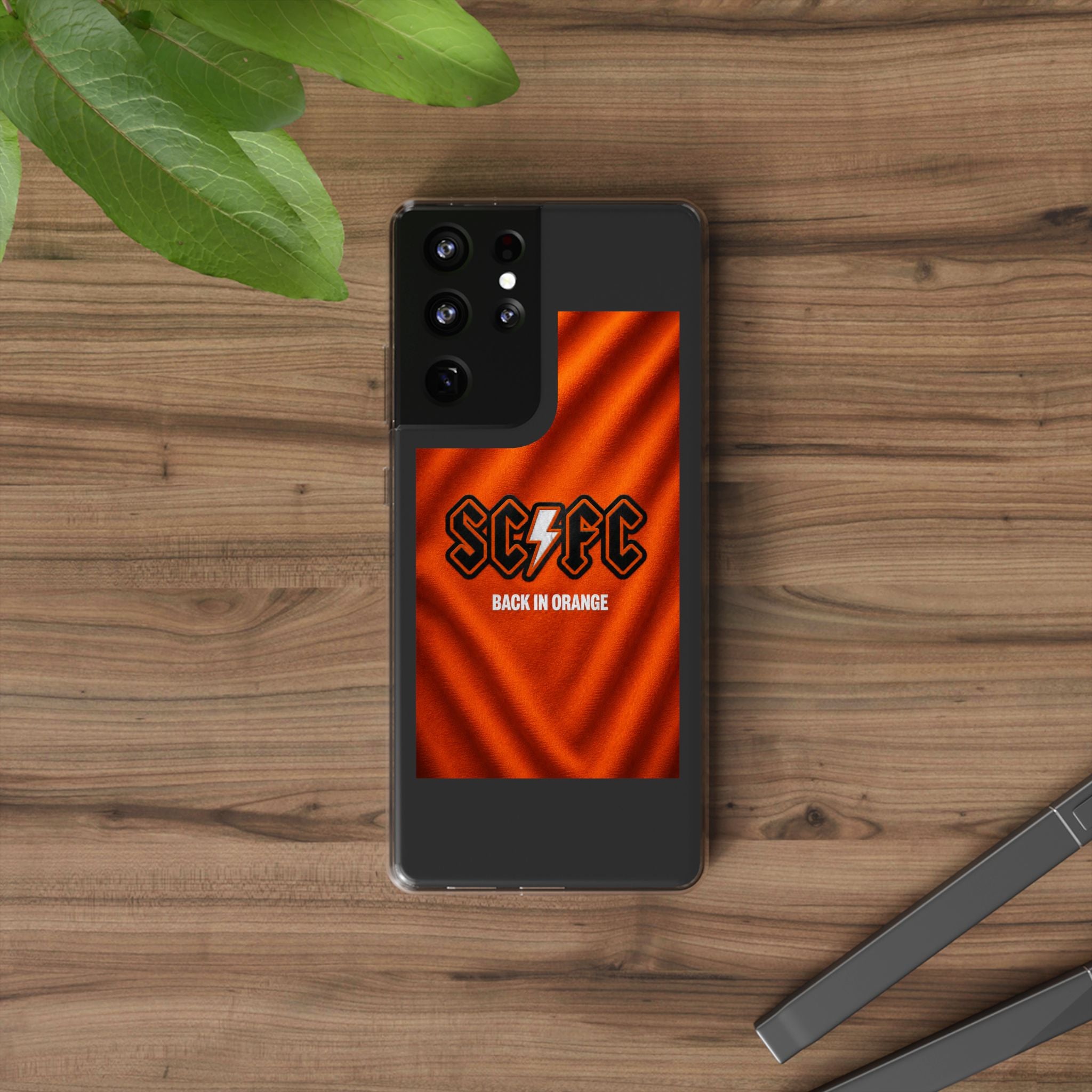 Salford CIty Inspired Phone Case — 'SCFC Back in Orange' Clear Protective Cover