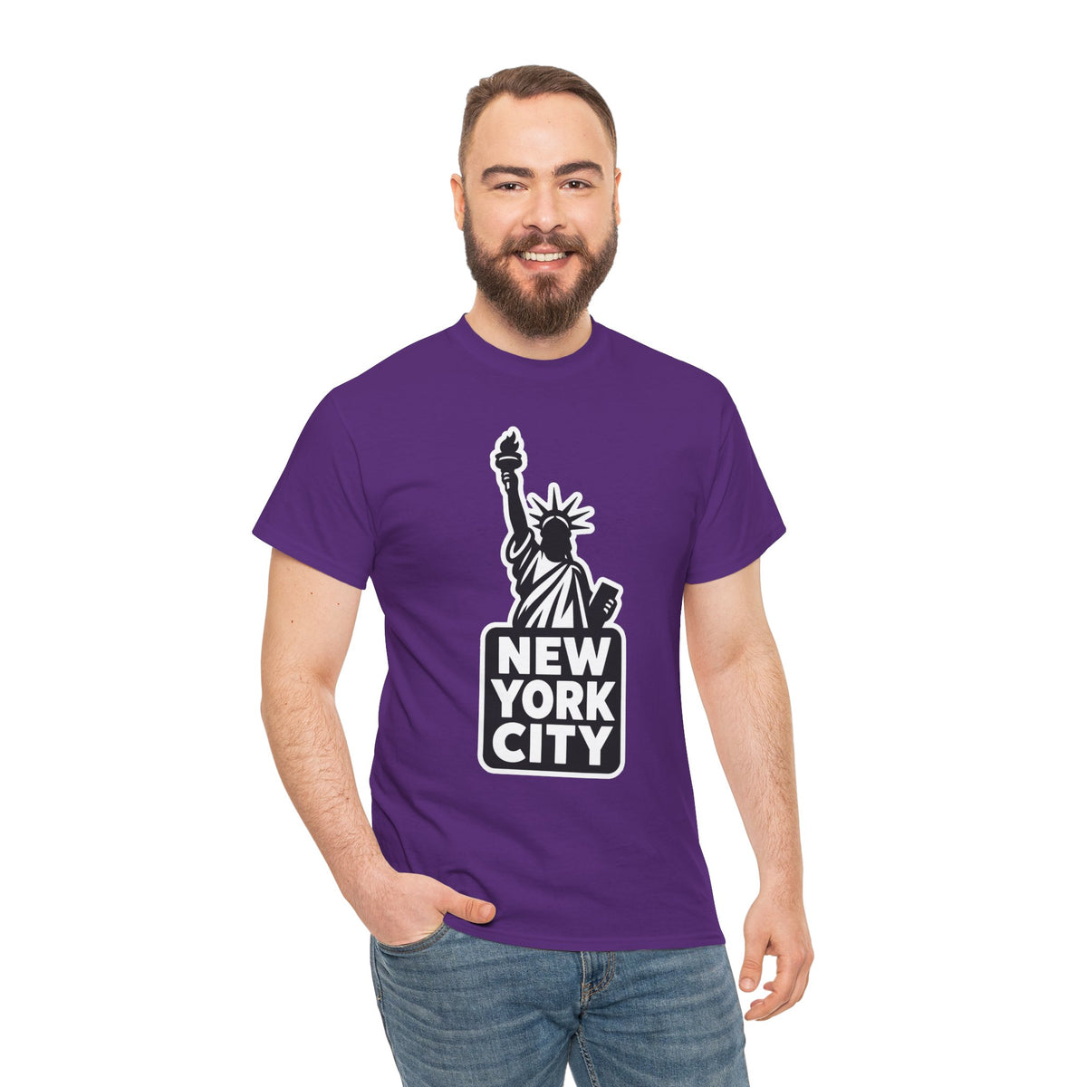 New York City Statue of Liberty Graphic Cotton T-Shirt / Tee