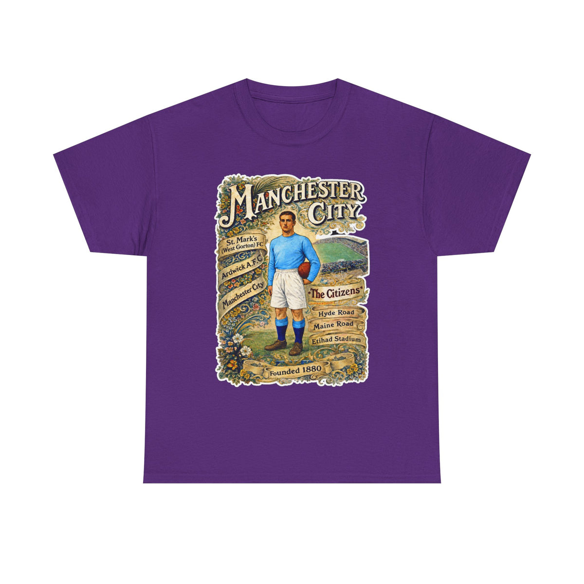 Manchester City Vintage Football Tee — Retro Soccer Graphic T-Shirt