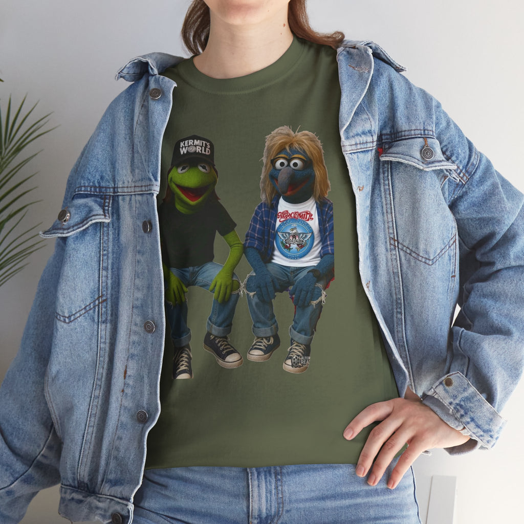 Kermit & Gonzo Waynes World Inspired Character Graphic T-Shirt