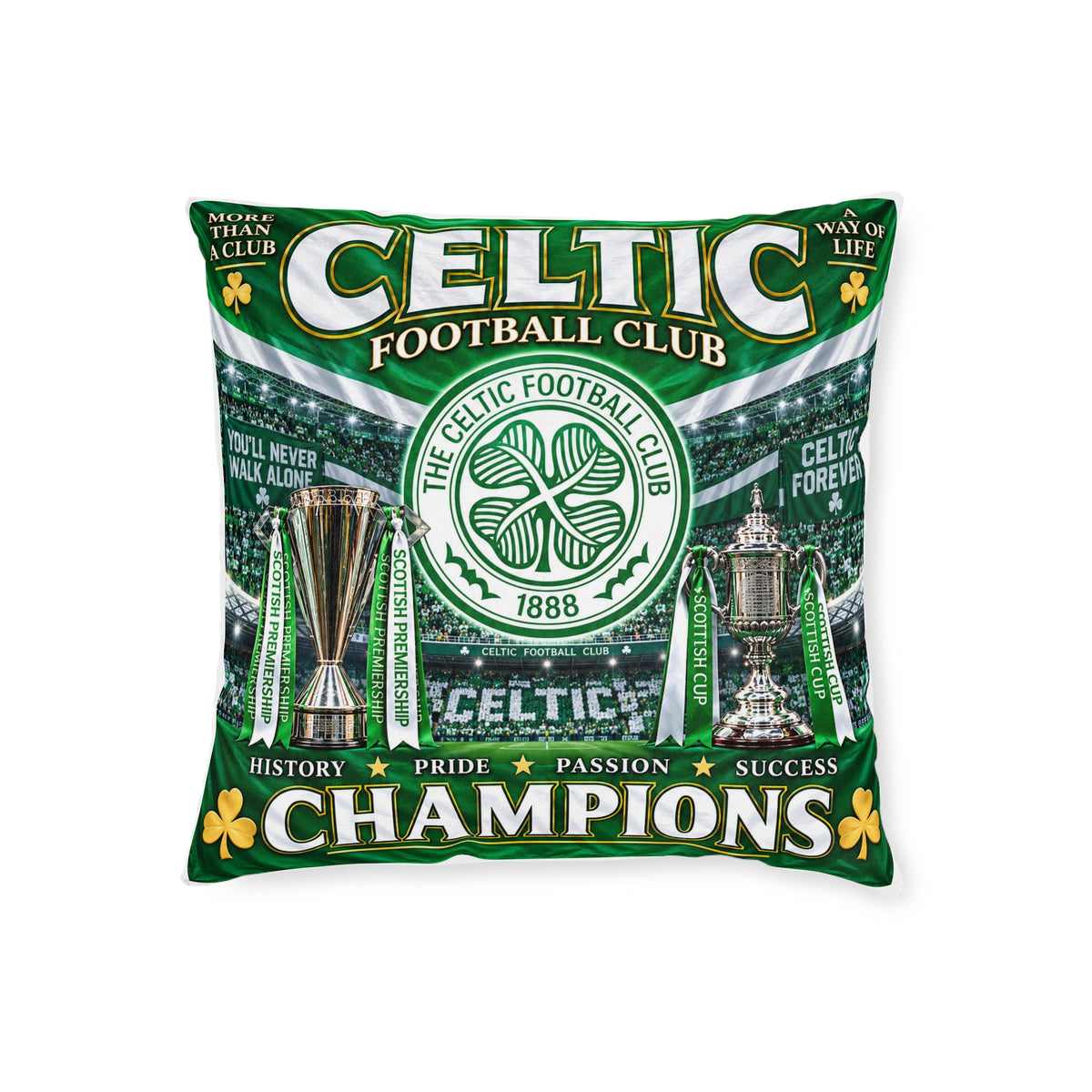 Celtic Football Club Champions Square Pillow