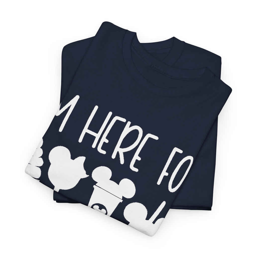 I'm here for the snacks Unisex Heavy Cotton Tee
