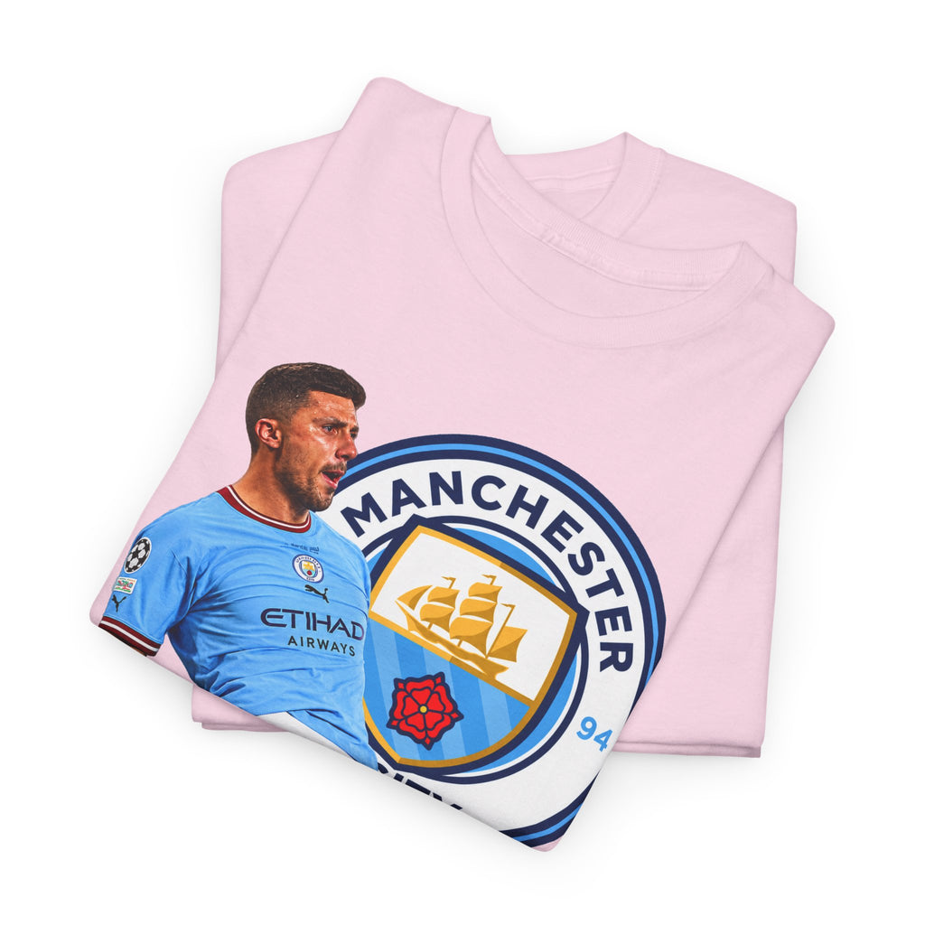 Rodri Manchester City Legend Cotton T-Shirt – Celebratory Slide Graphic Tee