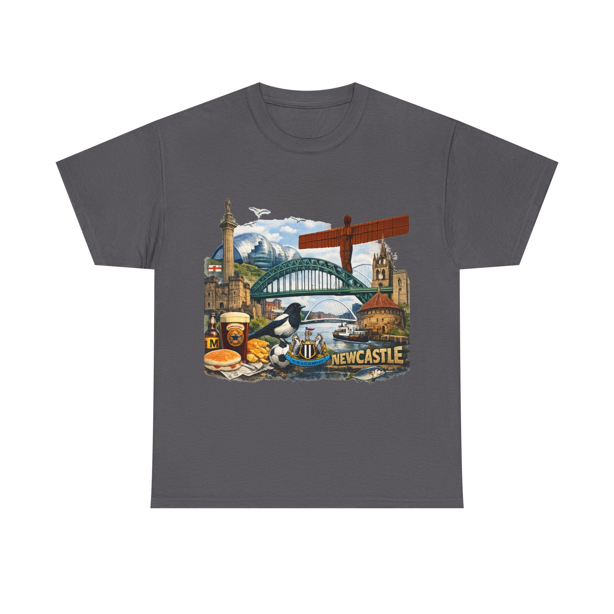 Newcastle Upon Tyne Landmark Tee — Vintage Cityscape T-Shirt