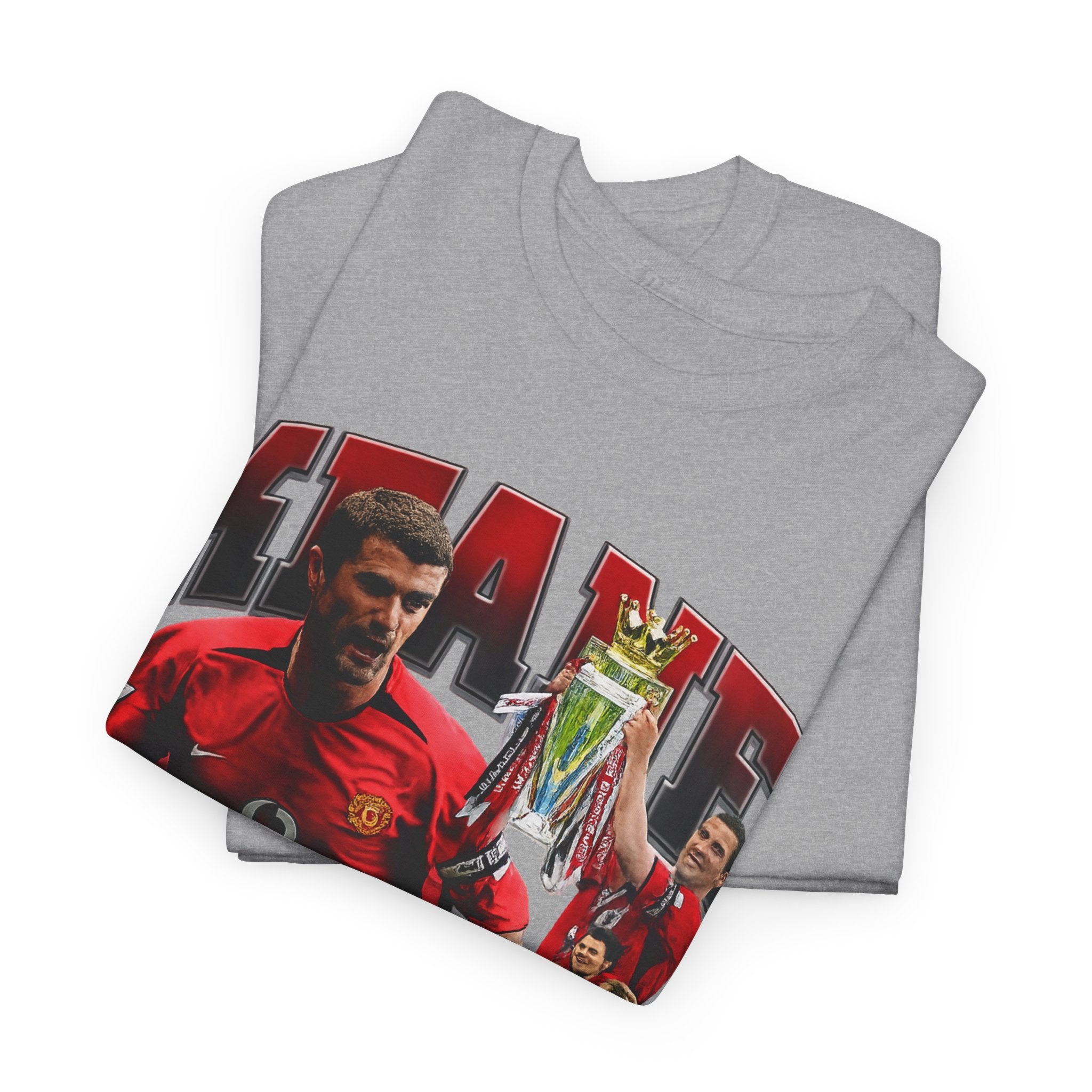 Roy Keane Football Legens Collage Tee — Retro Man United Tribute Shirt
