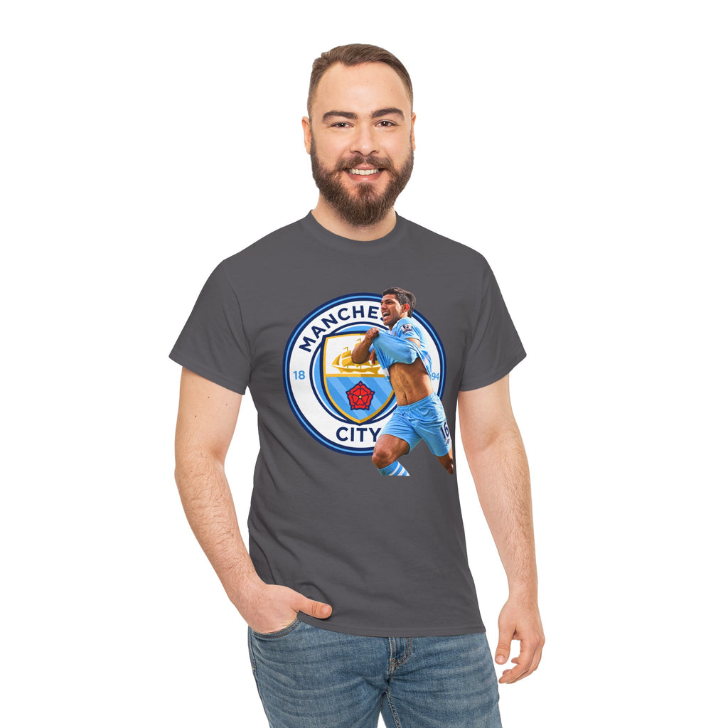 Sergio Aguero Manchester City Legend Soccer Tee — Player Celebration Graphic T-Shirt