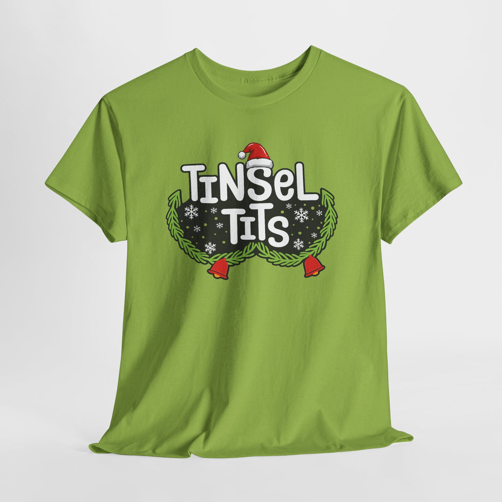 T-Shirt — "Tinsel Tits" Funny Christmas Wreath Holiday Tee