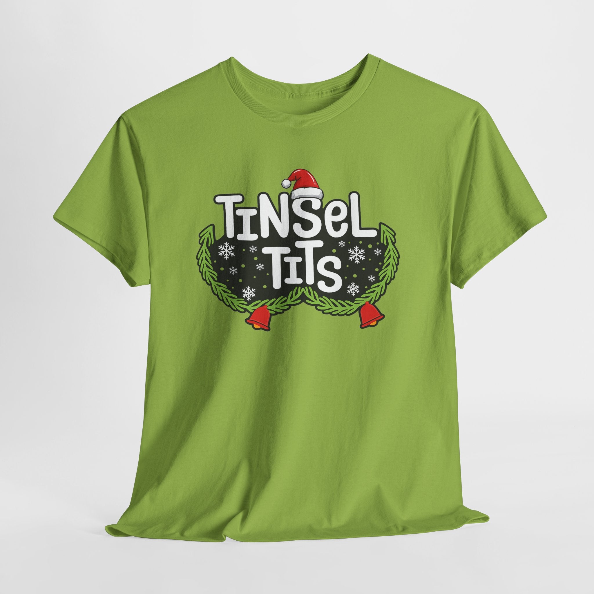 T-Shirt — "Tinsel Tits" Funny Christmas Wreath Holiday Tee