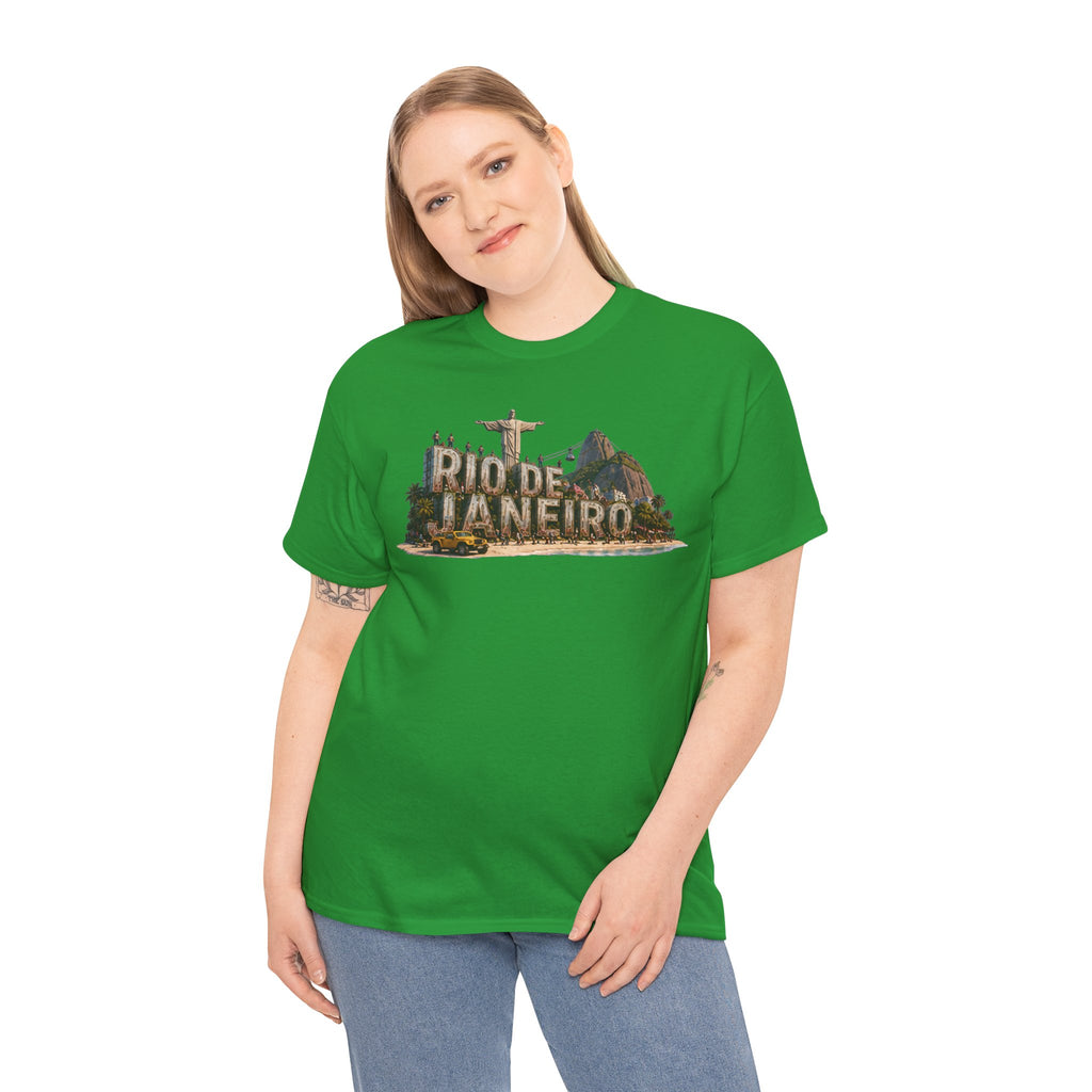 Rio de Janeiro Scenic T‑Shirt — Vintage Travel Tee with Christ the Redeemer Design