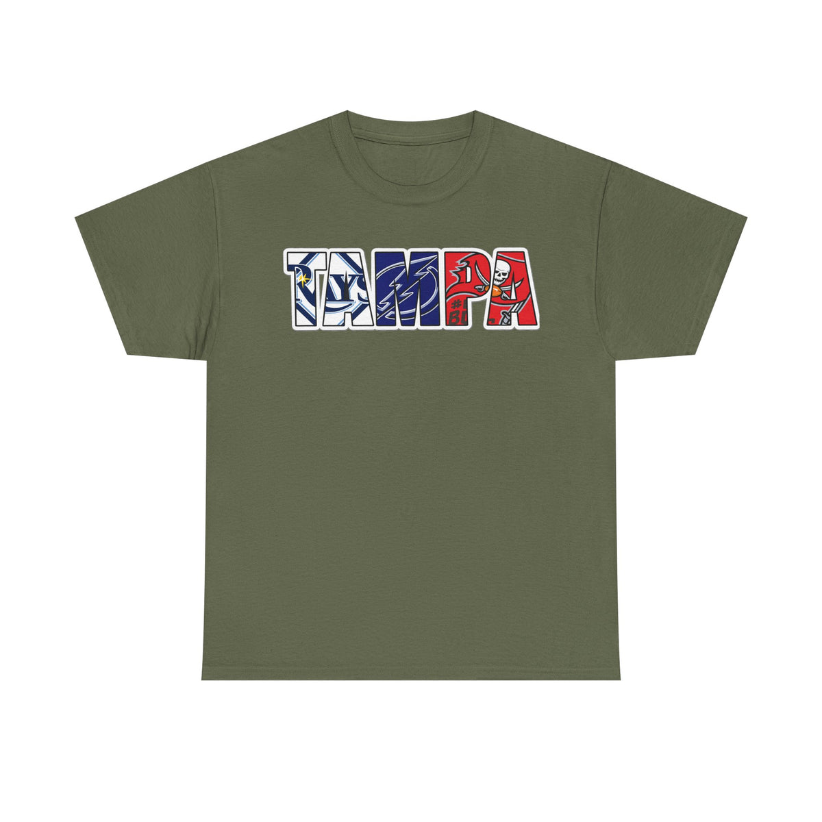 Tampa Block Letter Tee — Florida Flag Graphic T‑Shirt