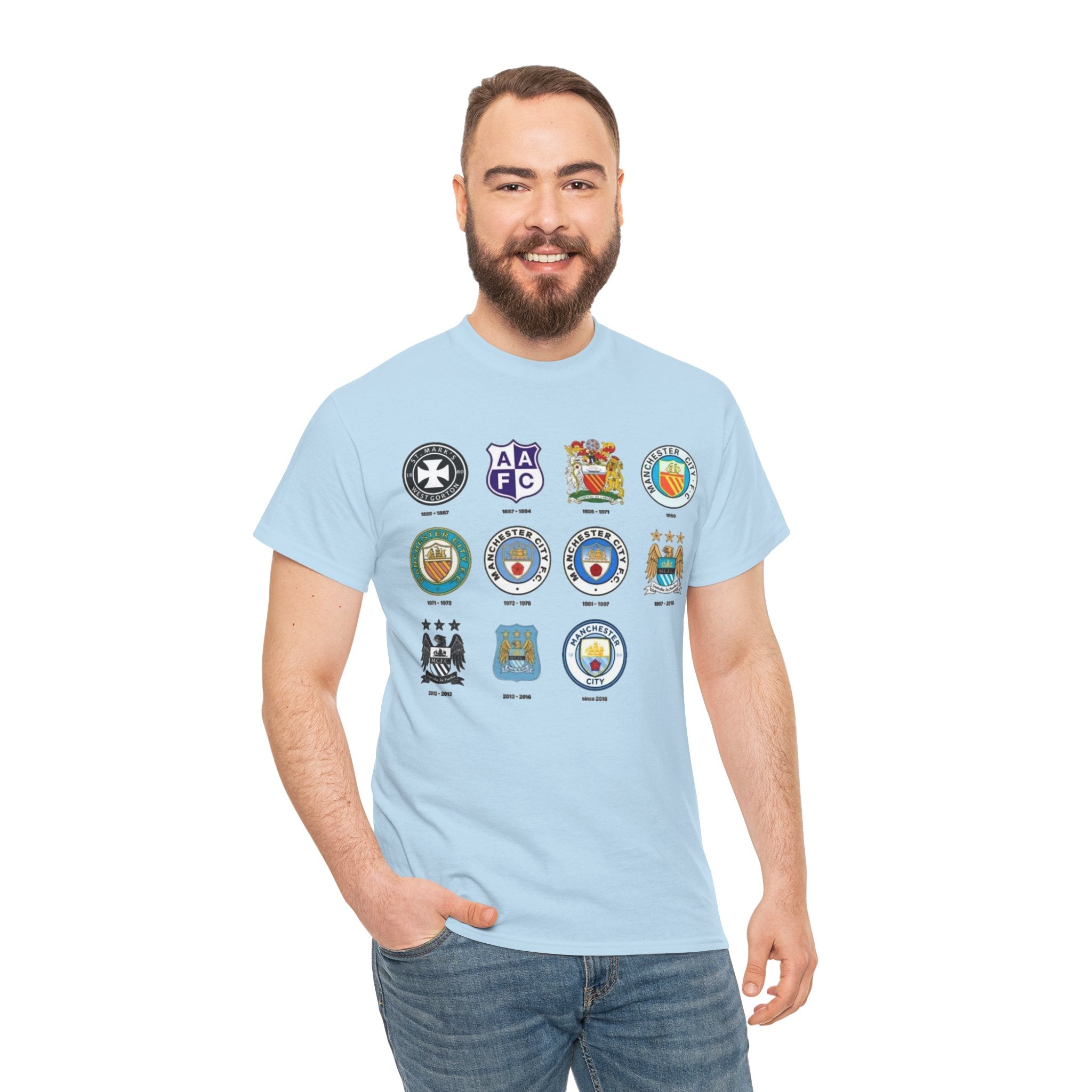 Manchester City Football Club Crest Inspired Tee — Classic Soccer Logos Graphic T‑Shirt