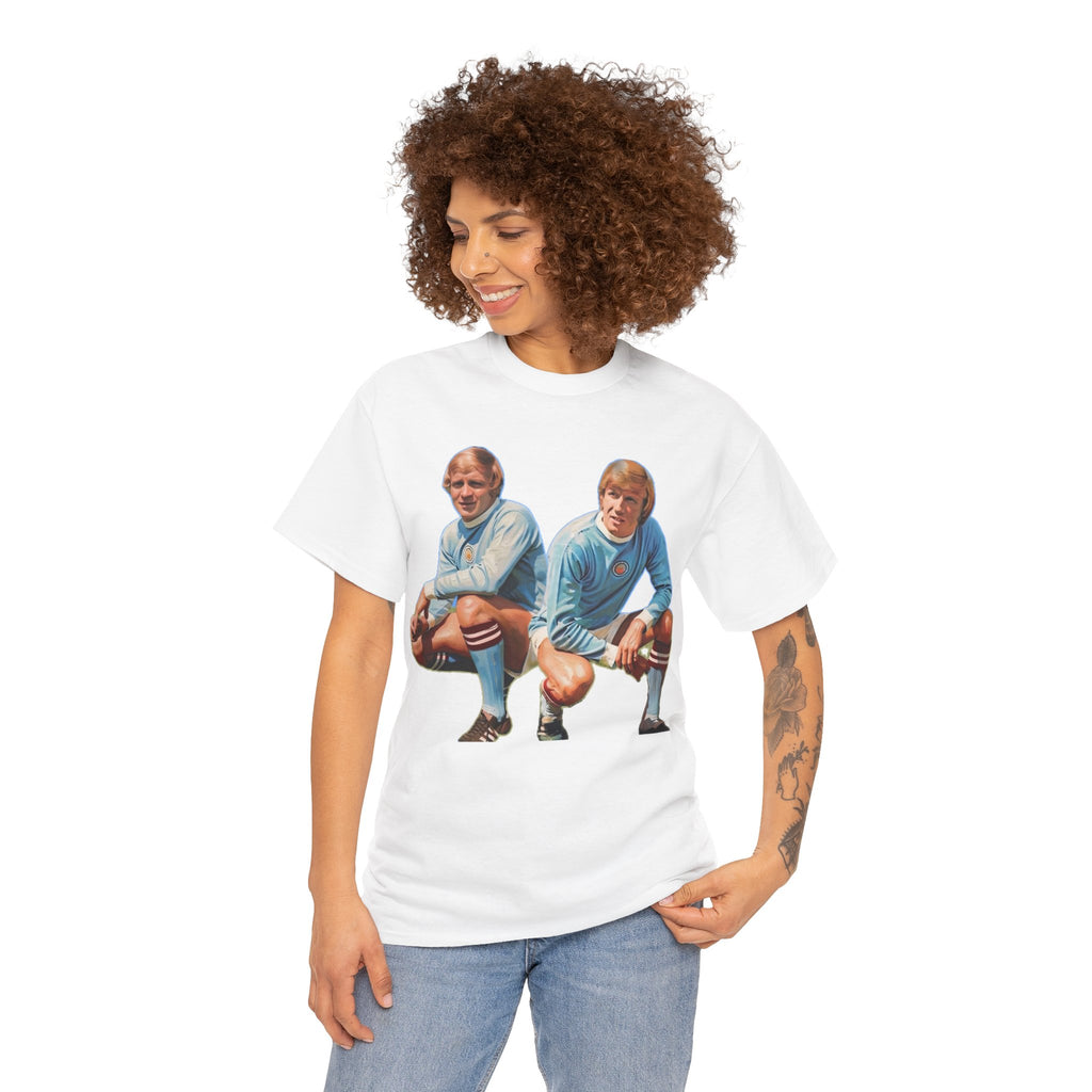 Franny Lee and Colin Bell Manchester City Retro Soccer Players T‑Shirt — Vintage Football Graphic Tee
