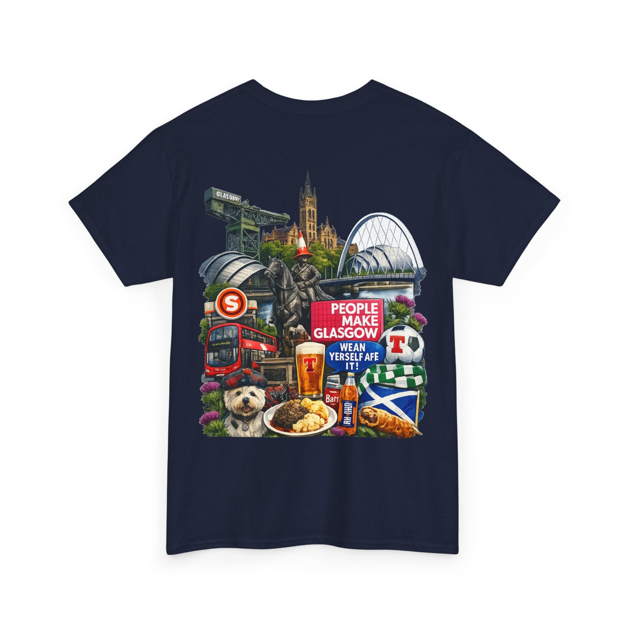 Glasgow Collage T-Shirt — "People Make Glasgow" Scottish City Souvenir Tee