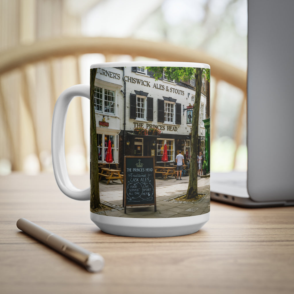 Richmond Ted Lasso London Street Scene Ceramic Coffee Mug — Red Phone Booth & Pub Photo (11oz, 15oz)