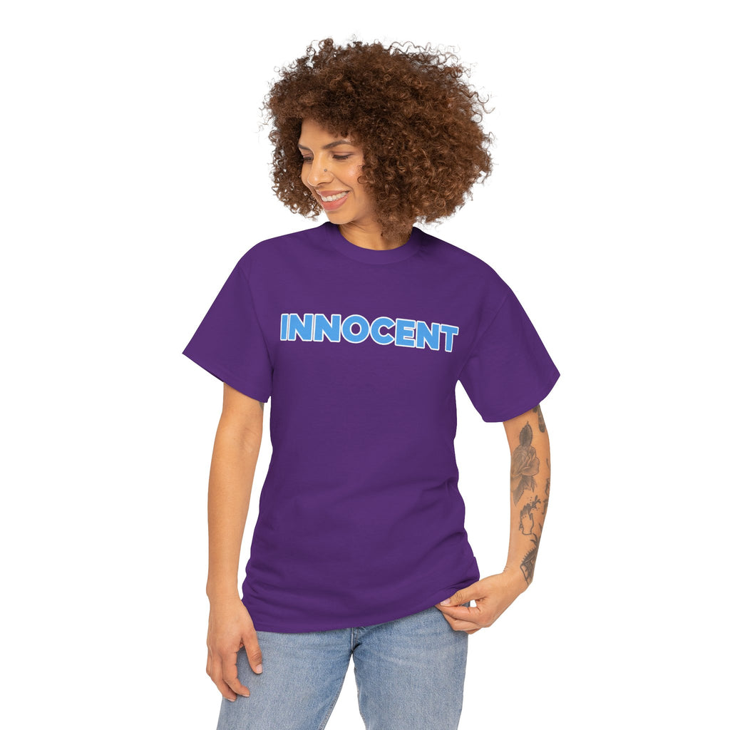 Innocent Graphic Tee — Bold Blue Statement Cotton T-Shirt