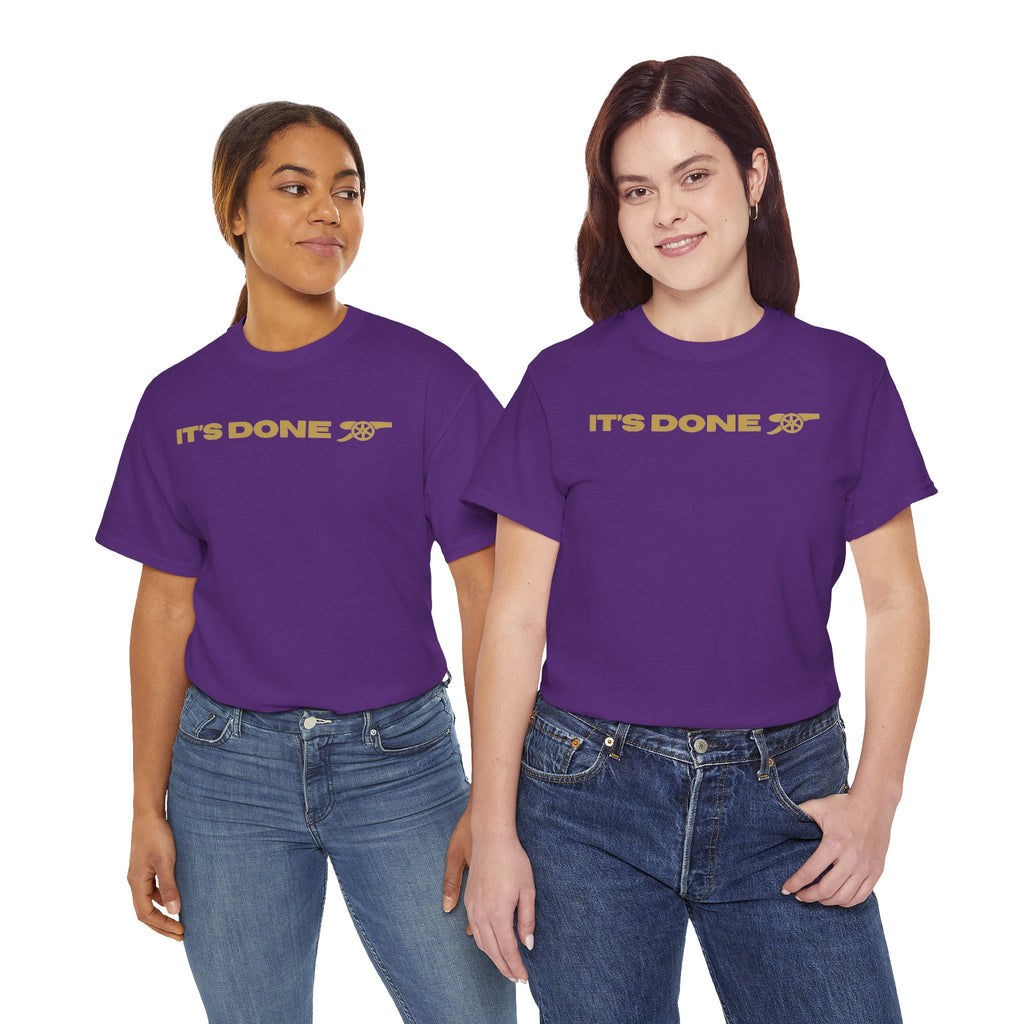 It's Done Arsenal Champions T-Shirt – Minimalist Gold Script Tee
