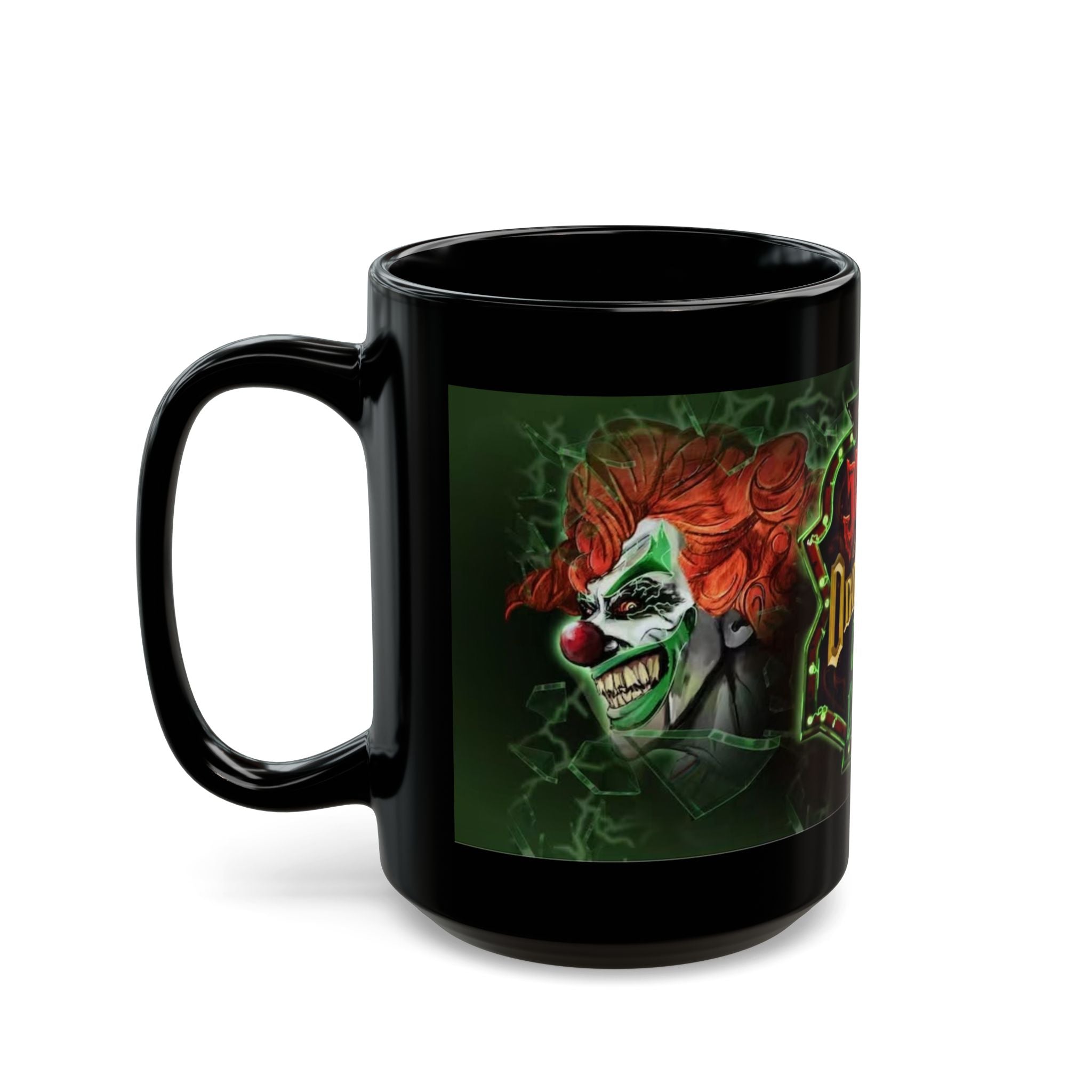Black Ceramic Mug — 'Jack & Oddfellow Chaos Control' Horror Gamer Coffee Cup