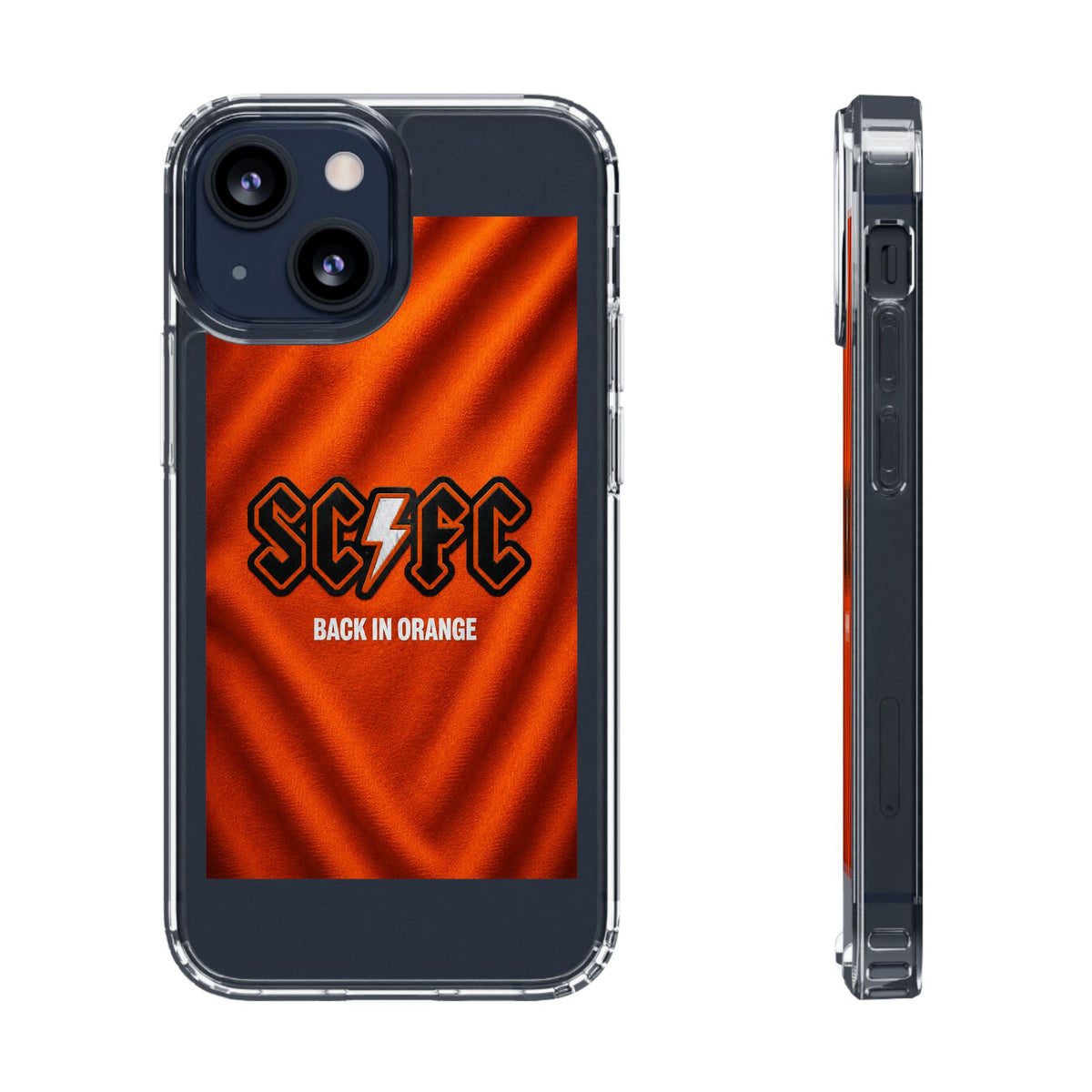 Salford CIty Inspired Phone Case — 'SCFC Back in Orange' Clear Protective Cover