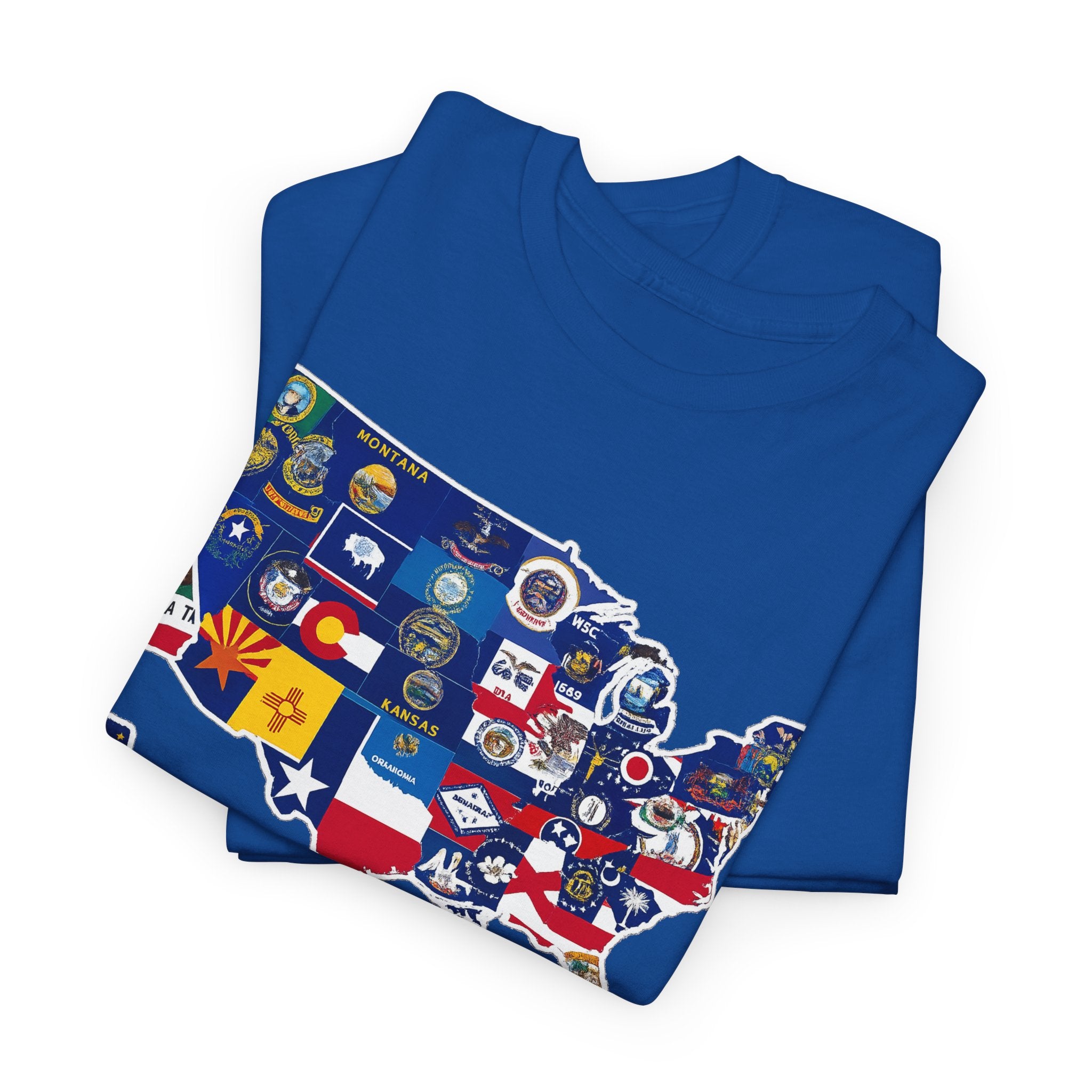 USA Map Flag T-Shirt — United States State Flag Map Tee
