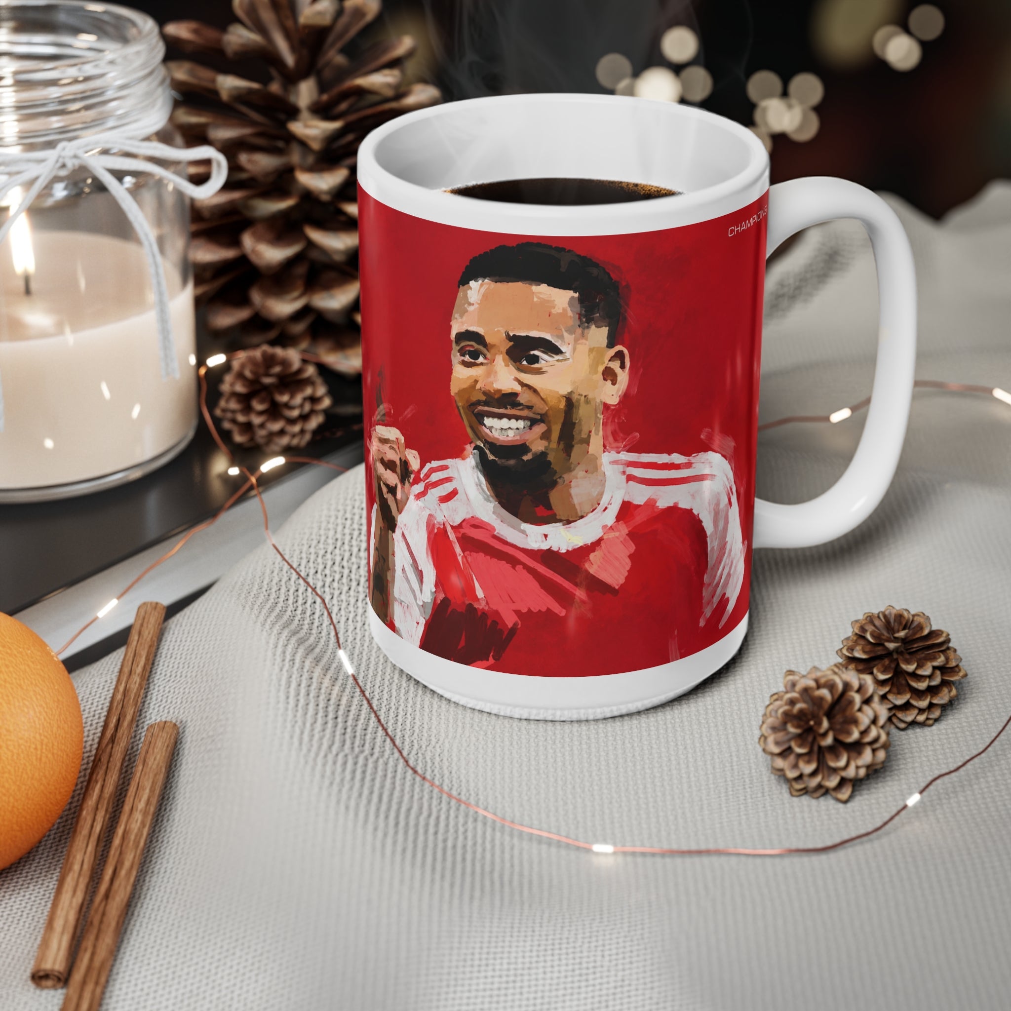 Gabriel Jesus Arsenal Soccer Player #9 Red Ceramic Coffee Mug — Gabriel Jesus Tribute, 11oz & 15oz