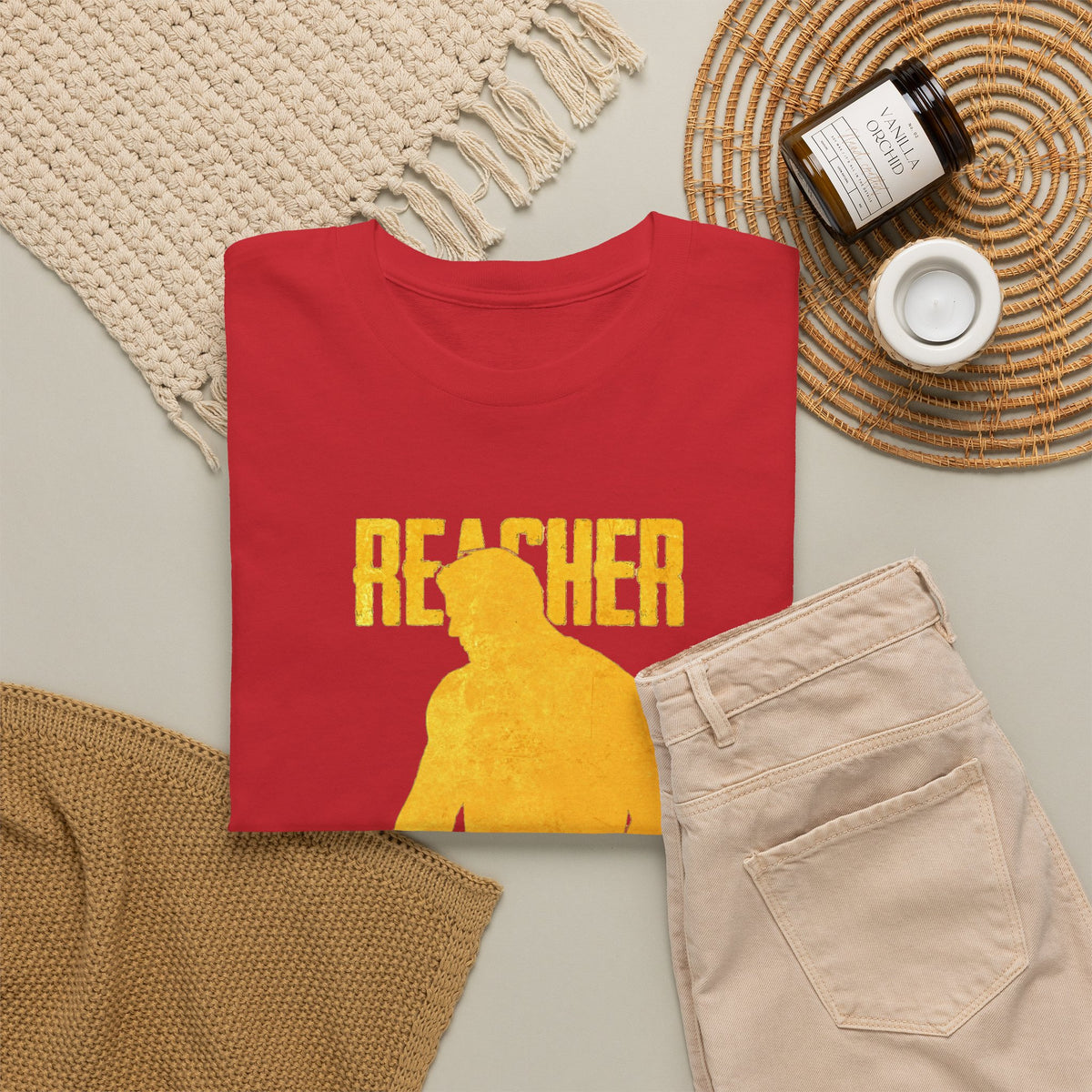 Reacher Silhouette Tee – Bold Yellow Graphic Shirt