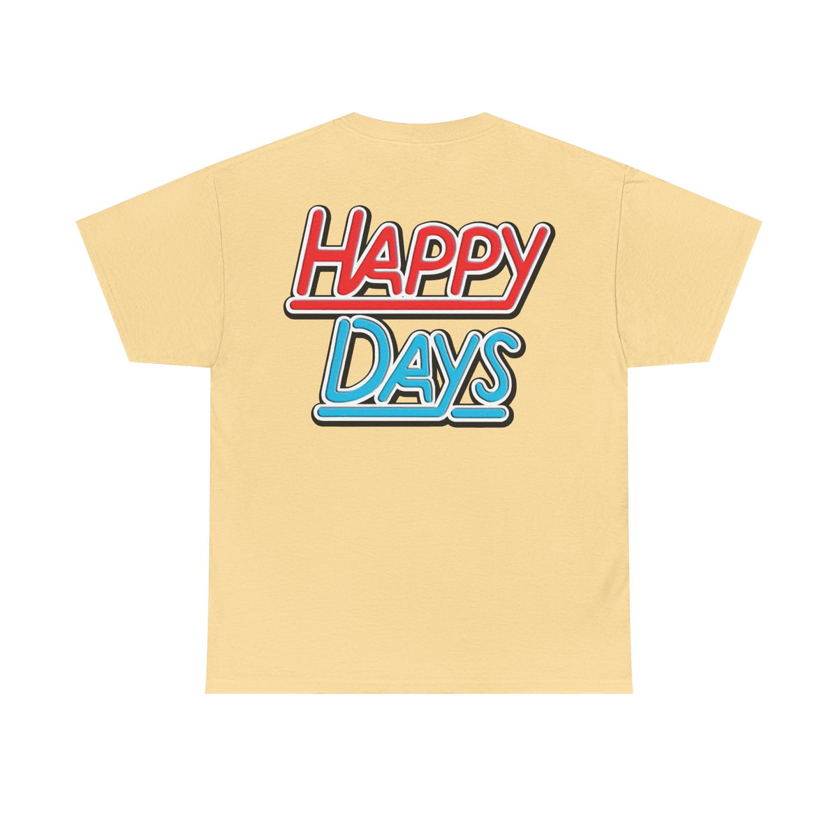 Happy Days Cast Caricature Tee — Retro 70s Sitcom Graphic T-Shirt