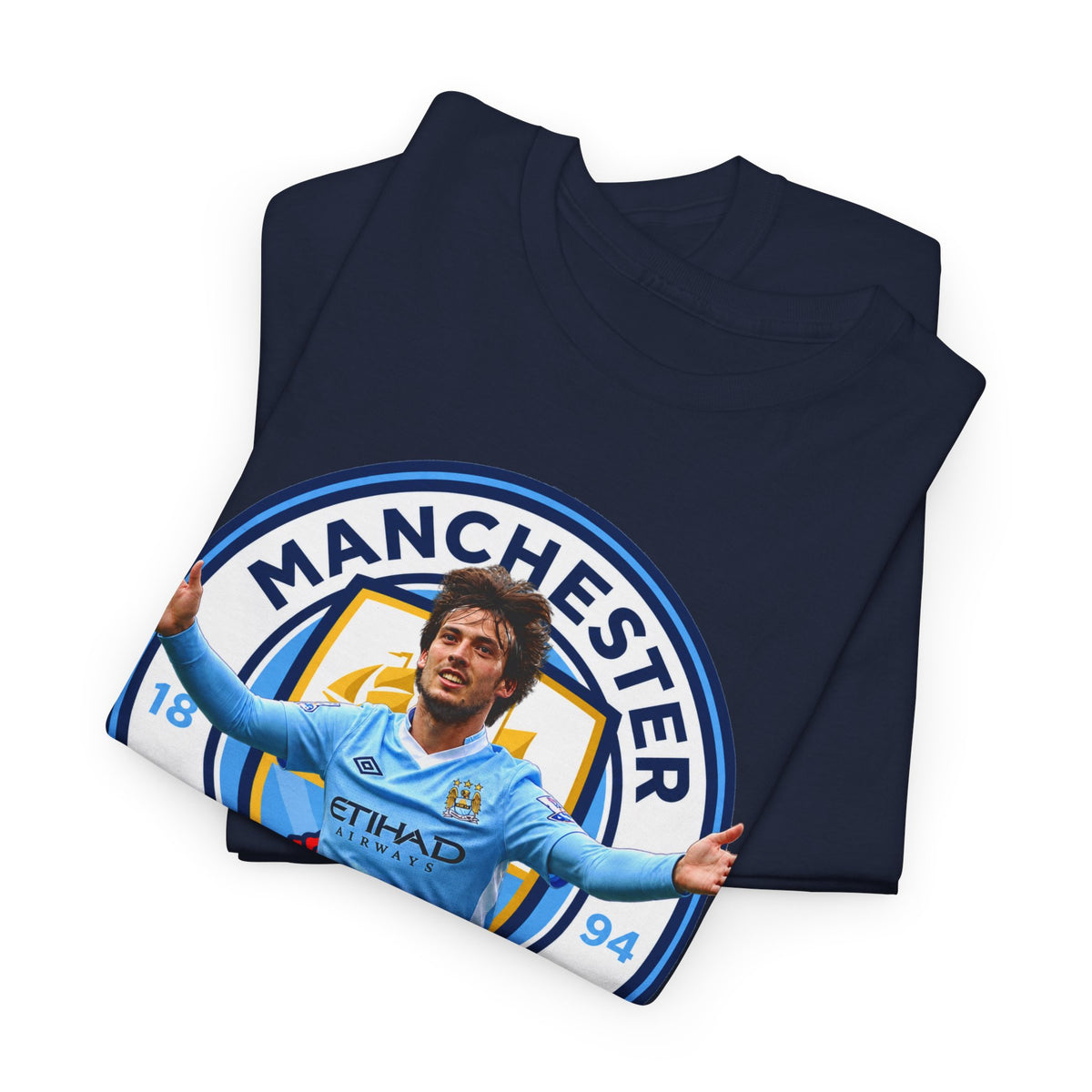David Silva Manchester Legend Football Tee — Player Celebration Design