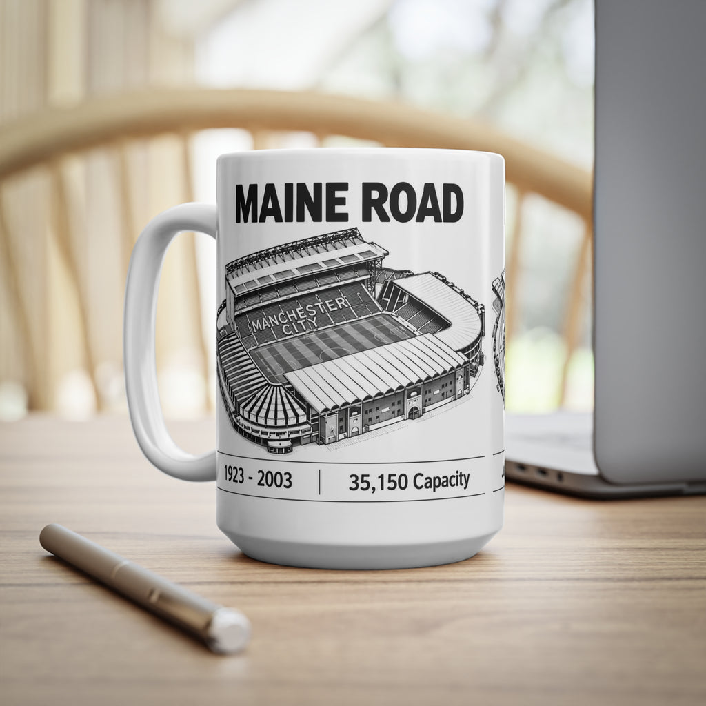 Manchester City Maine Road & Etihad Stadiums Ceramic Coffee Mug