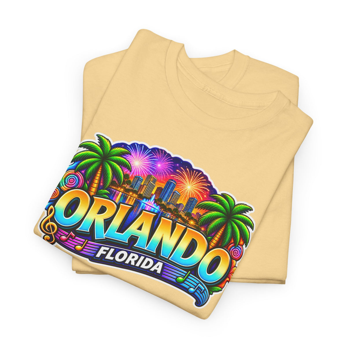 Orlando Florida Retro Sunset Palm Cotton T-Shirt