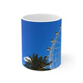 Orlando Icon Park Ferris Wheel & Palm Tree Ceramic Coffee Mug — Blue Sky Photo Mug (11oz, 15oz)