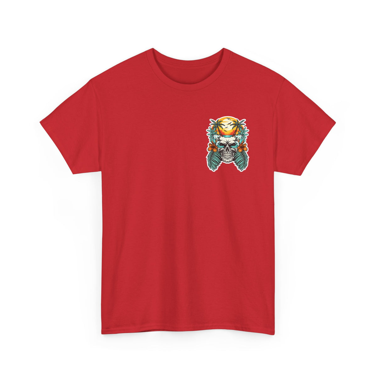 Tropical Skull Tee — Sunset Palm Beach Skull T-Shirt