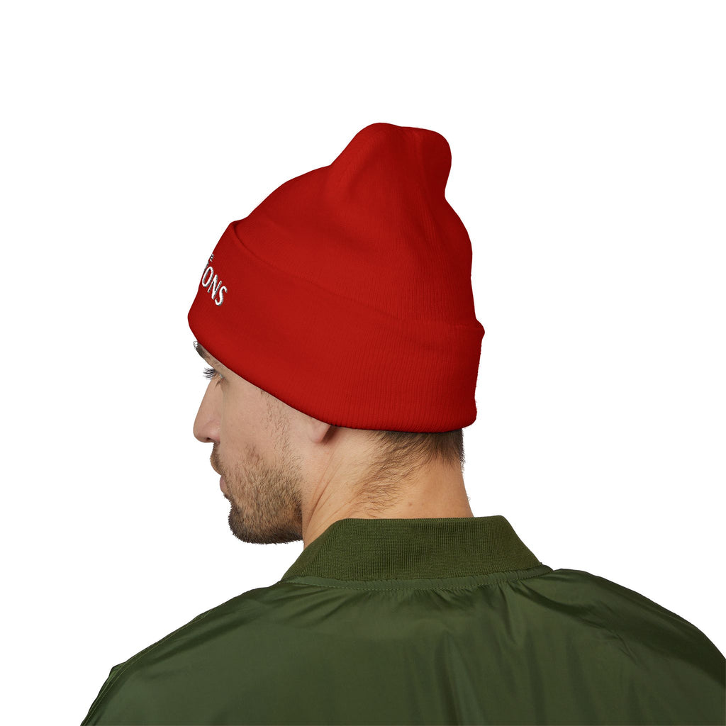 Arsenal Champions Embroidered Cuffed Beanie — 'We Are The Champions' Winter Knit Hat