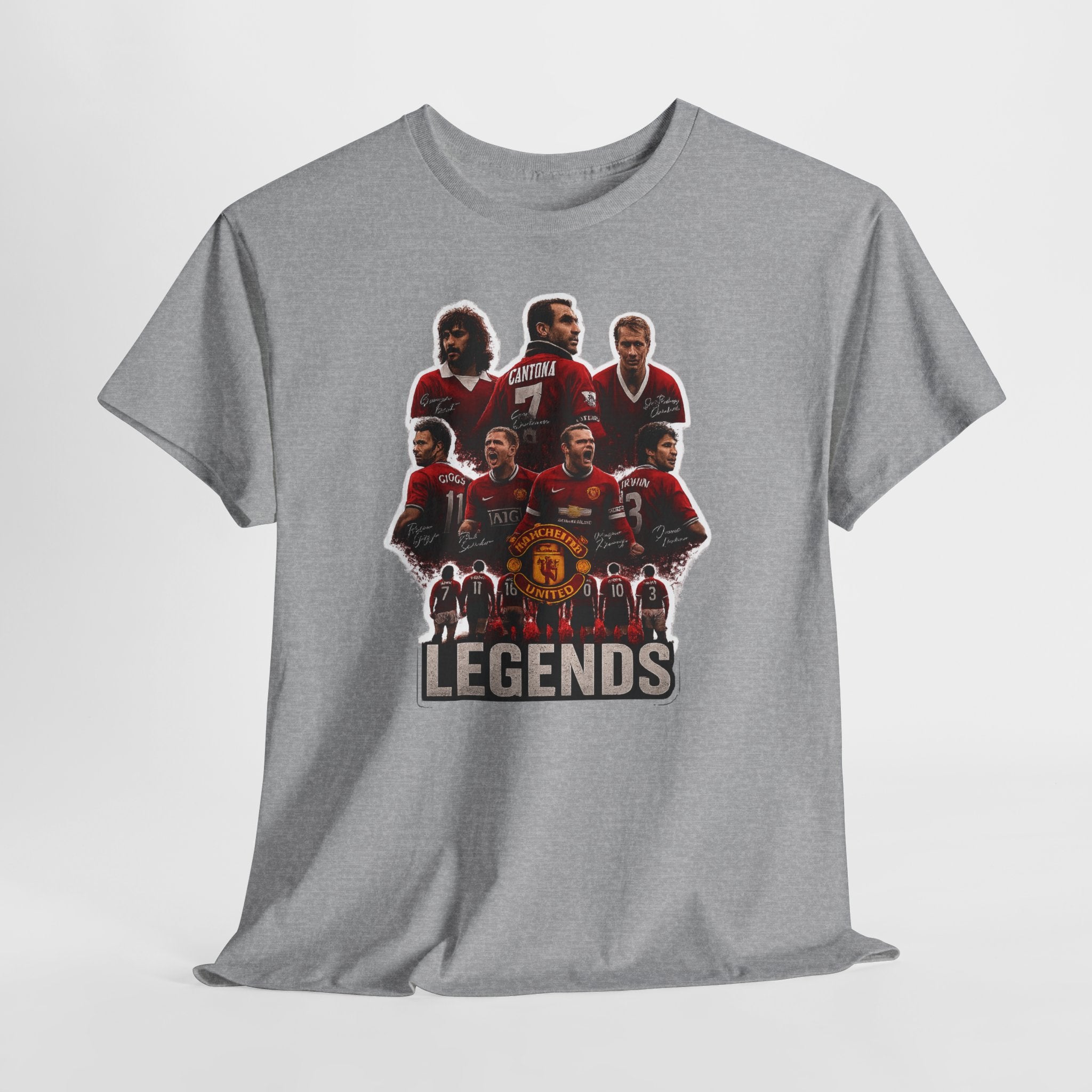 Manchester United Legends Football Team Tee — Retro Manchester United Players Graphic Shirt