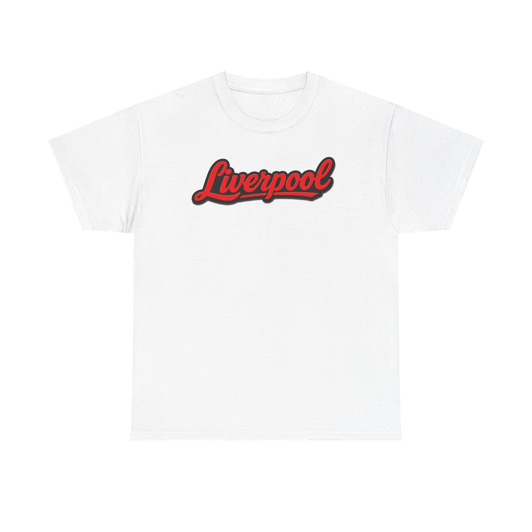 Liverpool Script T-Shirt — Retro Red Script Football Fan Tee