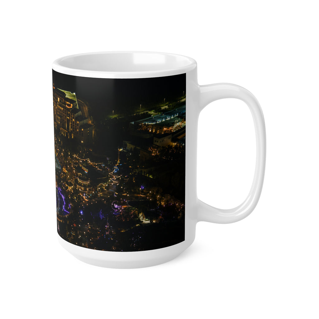 Epic Universe Nightscape Ceramic Coffee Mug — Neon Skyline 11oz & 15oz
