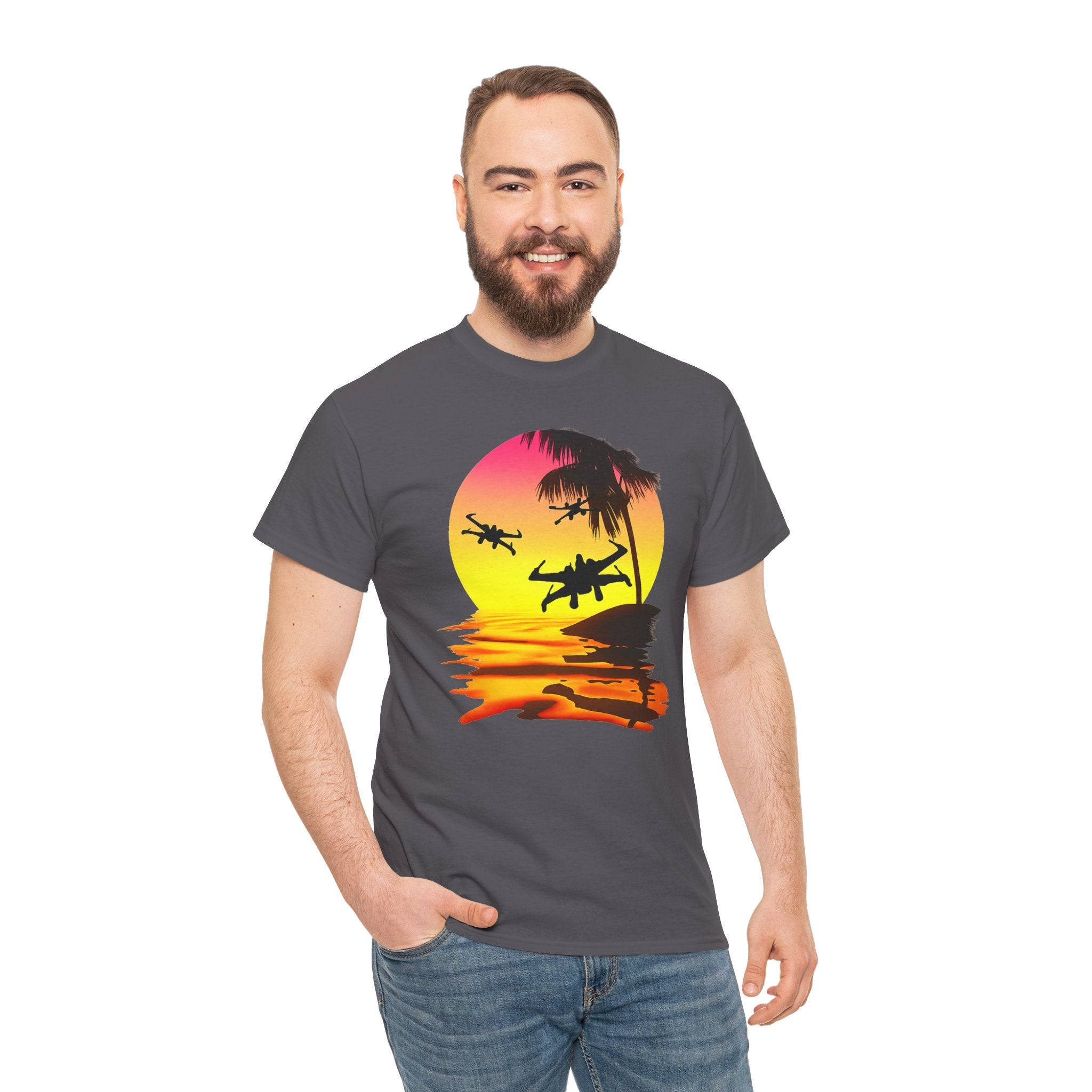 Star Wars X-Ring Sunset Beach Plane T-Shirt