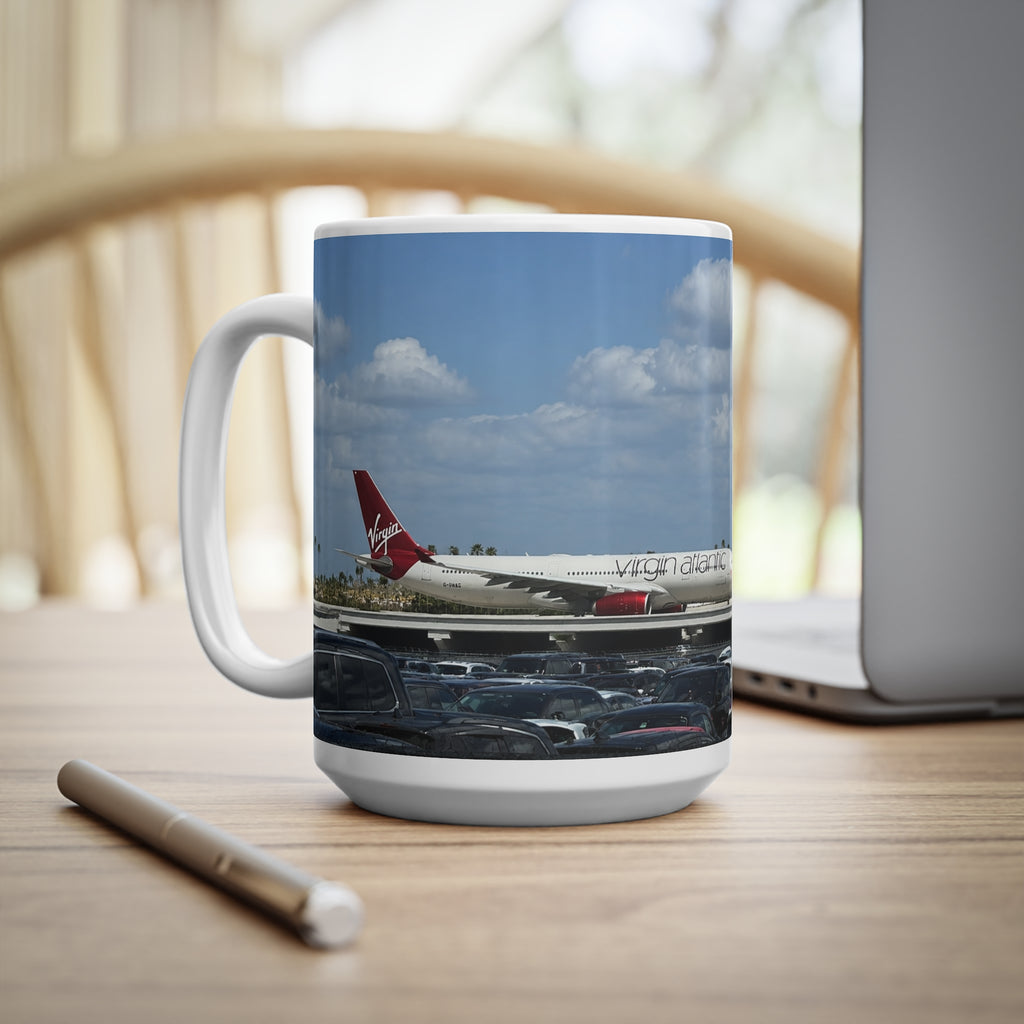 Virgin Atlantic at Orlando International Airport Photo Mug — Virgin Atlantic Jet Ceramic Coffee Cup (11oz/15oz)