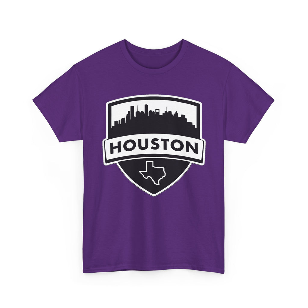 Houston Skyline Shield T-Shirt — Texas Outline City Pride Tee