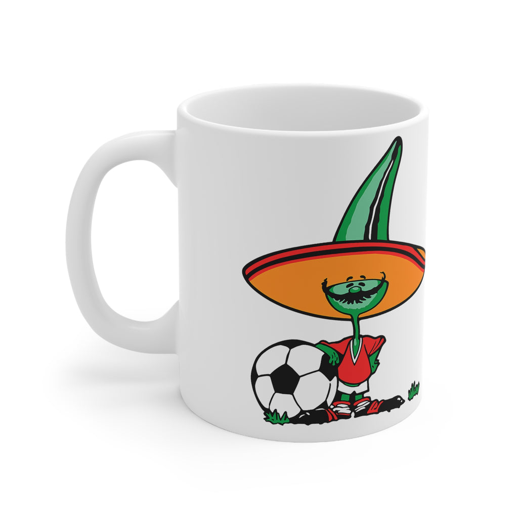 Mexico 86 Soccer Sombrero Mug — Funny Mexican Soccer Coffee Cup (11oz & 15oz)