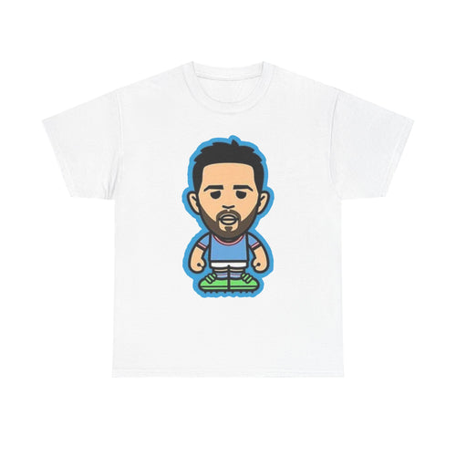 Bernardo Silva Manchester City Legend Graphic Tee — Player Cartoon Front & Tribute Poster Back