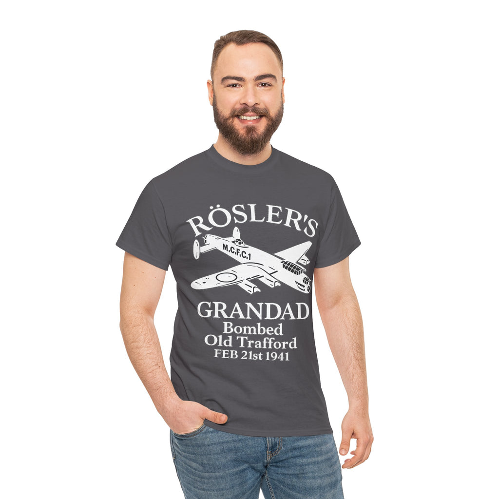 Rösler's Grandad Bombed Old Trafford Tee — WWII Tribute Military Plane Shirt (Feb 21, 1941)