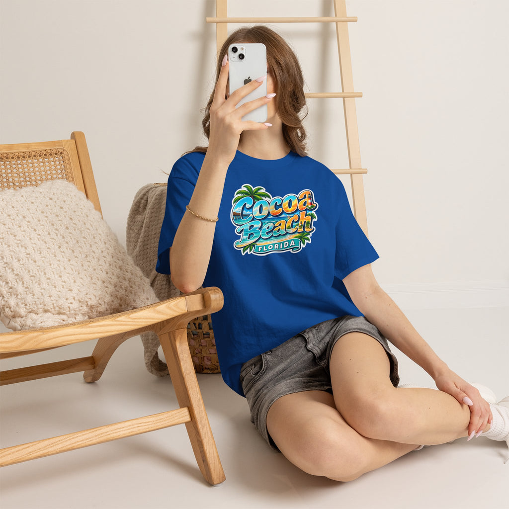 Cocoa Beach Florida Vintage Surf Cotton T-Shirt