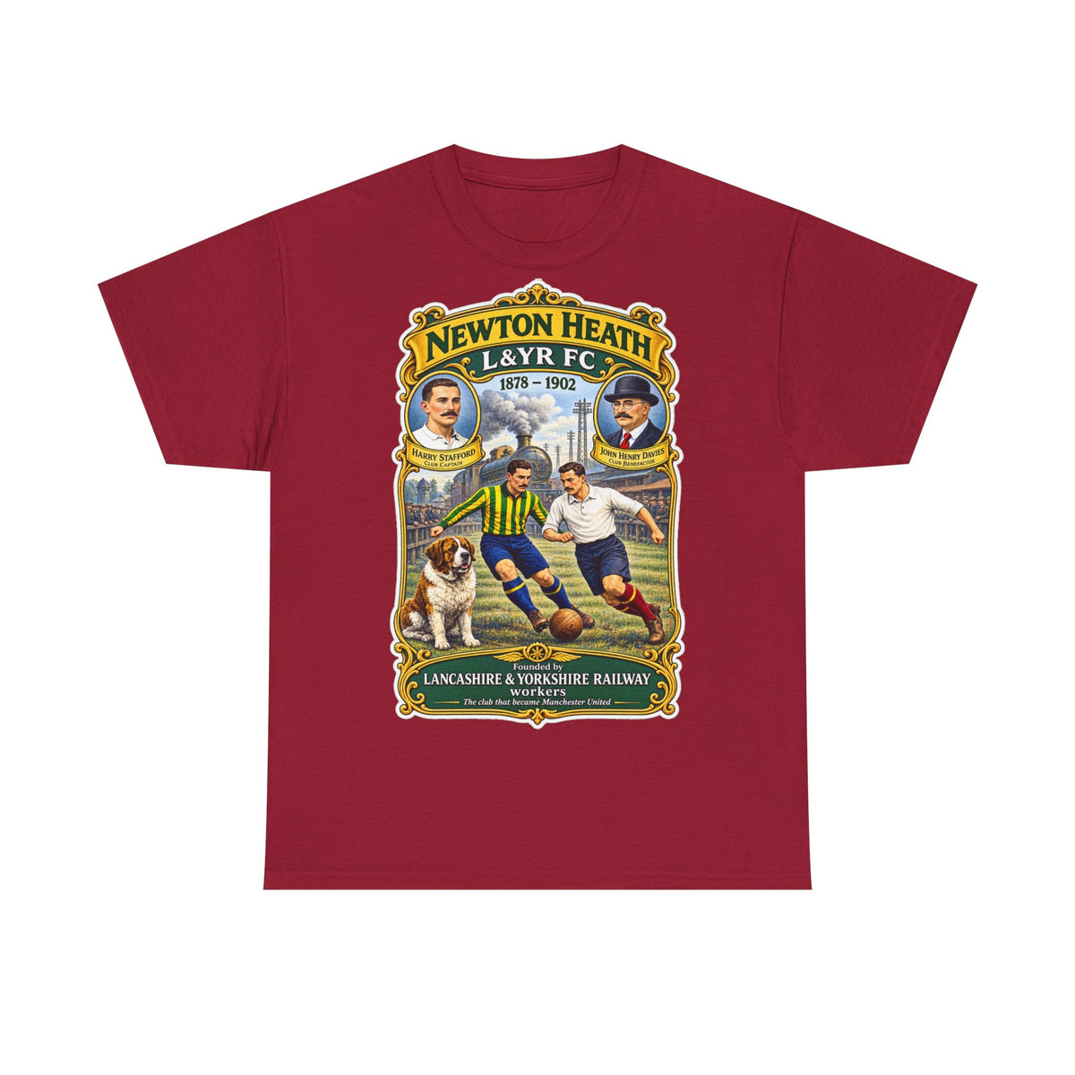 Newton Heath L&YR FC Vintage Football Tee — Lancashire & Yorkshire Railway Soccer Shirt
