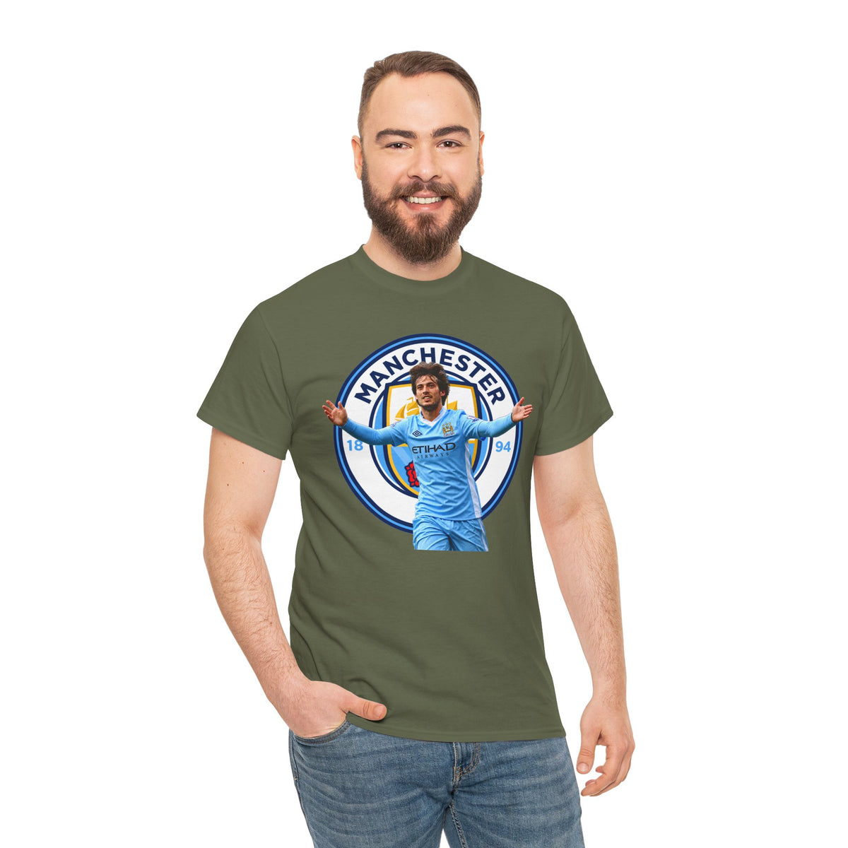 David Silva Manchester Legend Football Tee — Player Celebration Design