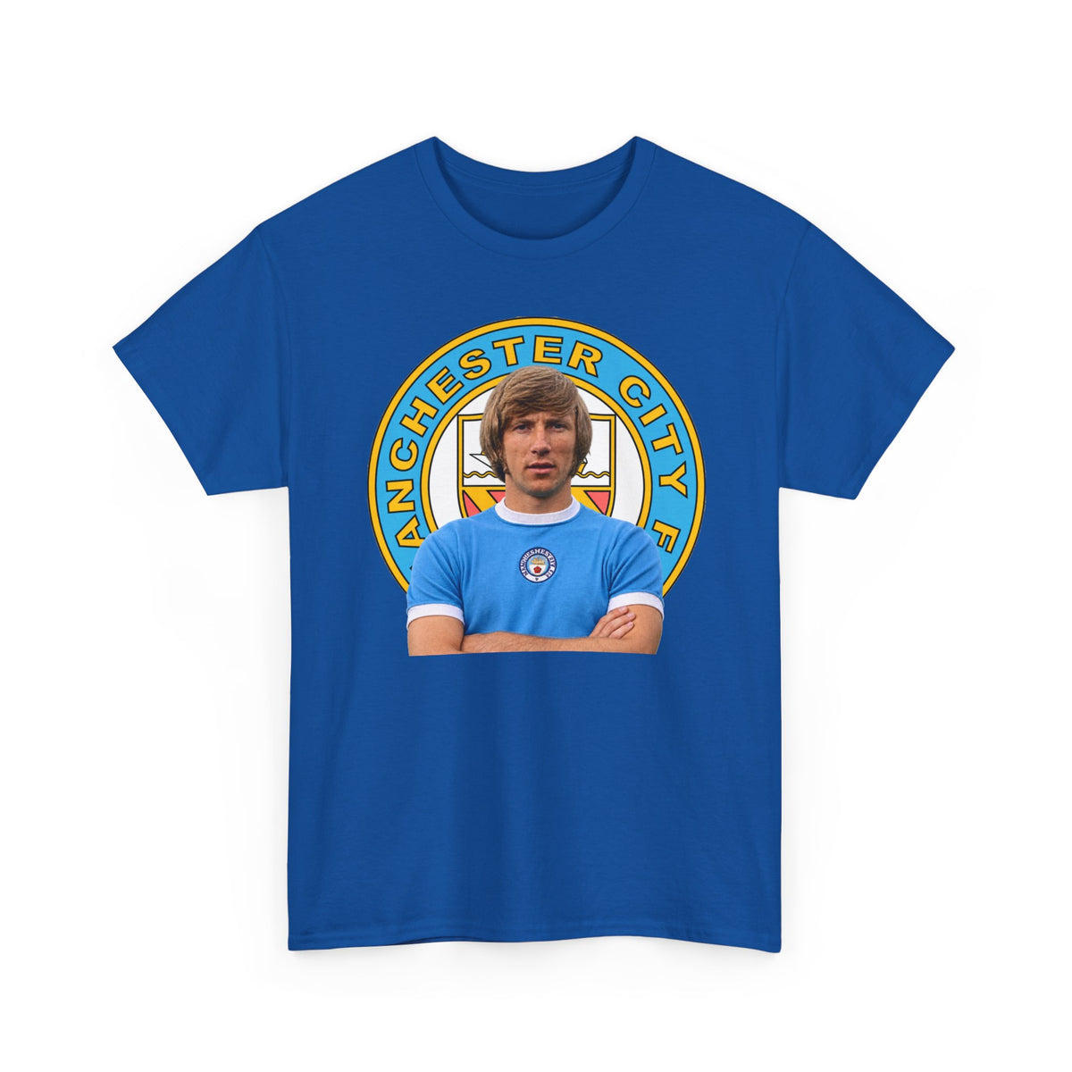 Colin Bell Manchester City Legend Cotton Tee — Retro Player Graphic
